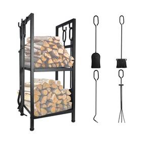 Vdfr502 Voda Firewood Tools Rack Fireplace Outdoor Indoor 2-tier Holder
