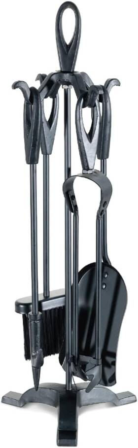 Vdts203bl Voda Fireplace Tools Set Small 5 Pieces Black Cast Iron Indoor Fireset