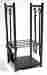 W-1052 Uniflame 4 Piece Black Wrought Iron Log Rack Tools Set Shelves Wood Logs Holder Fireplace 605349125881