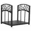 W-1326 Uniflame Black Log Rack With Hammered Copper Top Trim 728649803683