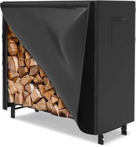 Walmann 313110281284 4ft Firewood Log Rack With Cover Outdoor Heavy Duty Weather