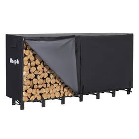 Werph 850038350574 8ft Firewood Rack Outdoor Heavy Duty Storage With Cover