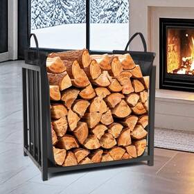 Whdpets 445040466462 Large Indoor Firewood Rack With Carrier Fire Wood Holder For Fireplace