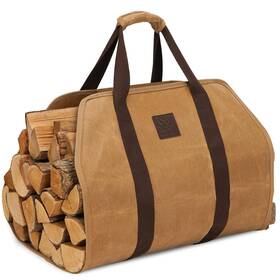 B09ndhm7d5 Willow Weave Firewood Carrier Bag Khaki Water-resistant 40 Inch L X 19 W Foldable H