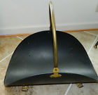 Wood Black Fireplace Holder Brass Log Vintage Kindling Carrier Handle