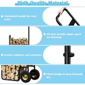 12345 Woodhaul Steel Firewood Rack With Wheels