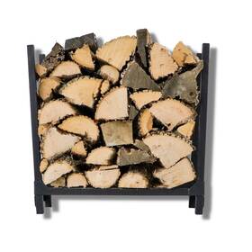 Wr002uk Woodhaven 2 Foot Fireside - Black Firewood Storage Rack Made In Usa Heavy Duty Powd
