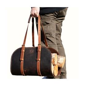 Woodmans Pal 850060356186 Premium Buffalo Leather Log Carrier Luxury Handcrafted Firewoo