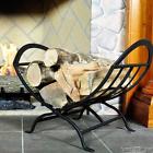 Wrought Iron Log Holder Black 728649217305