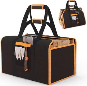 Lv-01 Yohoolyo 2 In 1 Firewood Carrier Waxed Canvas Large Fireplace Log Carriers