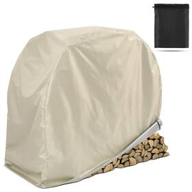 Yoojahow-xii0054-aws1 Yoojahow Firewood Log Hoop Cover - 40 Inch White Oxford Fabric Round Rack With Sto