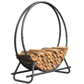Chtq-100 Ysejomp Outdoor Firewood Circle Rack- Metal Pipe Ring Sturdy And Durable Holde