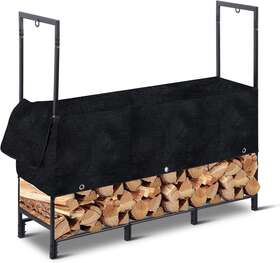 Ebtl2200mul Zeophol Outdoor Firewood Rack With Cover Heavy Duty Log Wood Stack