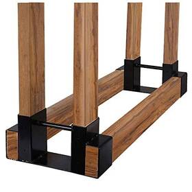 Zmmyuluo 789844216449 Outdoor Firewood Racks 2 Pcs Fireplace Wood Rack Bracket Iron Storage Ra