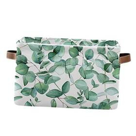 G301220757p505c540s1092 Zzcshop Storage Basket Collapsible Toy 15 L X 11 W 9.5 H Inches-1pcs Green Leaves
