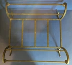 C.2000 Black Rod Iron Vintage Fireplace Pottery Barn 18" Log Holder Sonoma. Fixed Price $110.90.