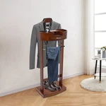 Modern Wood Suit Rack Freestanding Clothing Valet Brown For Home Indoor Us. Fixed Price $305.40.
