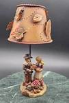 Thanksgiving Pilgrim Tealight Candle Holder 3D Happy Harvest With Leaf Shade. Fixed Price $21.99.