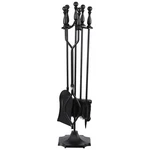 5 Pcs Hearth Fireplace Set Tools Black With Handles Indoor. Fixed Price $41.19.