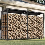 In/outdoor Firewood Rack With Cover Storage Log Holder Heavy Duty Steel. Fixed Price $109.92.
