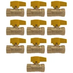 10 Pc 1/2" Ips Brass Gas Ball Valve Csa Approv. 1/4 Turn - Propane,natural. Fixed Price $49.99.
