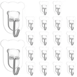 20 Pcs Heavy Duty Transparent Waterproof Adhesive Wall Towel Hooks 10LB Max. Fixed Price $12.58.