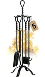 35 Inch Fireplace Set Pcs Black Wrought Solid Iron Large Se.... Fixed Price $66.66.