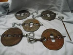 Vintage Diamond Gray Cast Iron 6" Stove Pipe Flue Damper Steampunk 5 Pc Lot. Fixed Price $30.00.