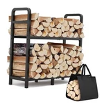 2-TIER Large Firewood Rack Outdoor Indoor With Log 30 Inch Two-tier Black. Fixed Price $61.79.