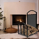 Heavy Duty Fireplace Tool Set Indoor Outdoor Wood Holder Rack Lumber Storag. Fixed Price $88.97.