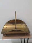 Vintage Solid Brass Footed Hearth Log Holder Scuttle Lion Claw Feet 21". Fixed Price $76.50.