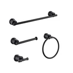 Boyel Living Matte Black 16 In. Bathroom Towel Bar Paper Holder Ring Set. Fixed Price $33.79.