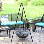 Powder-coated Steel Fire Pit Tripod Grilling Set For Cooking By Sunnydaze. Fixed Price $90.95.