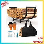 Firewood Rack Indoor With Log Carrier 34INCH Fireplace Holder, Black Outdoo. Fixed Price $36.00.