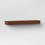 Threshold Modern Wood Wall Mounted Shelf Storage Floating Walnut Brown. Fixed Price $24.99.