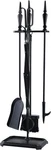 5 Piece Gothic Fireplace Tool Set Stainless Steel Shovel Poker Brush Hook. Fixed Price $105.57.