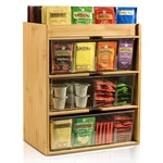 Timieeya Tea Bag Organizer - Bamboo Storage With 3 Layer, Natural Wood. Fixed Price $51.67.