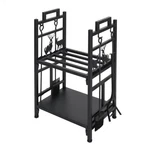 30" Log Rack Outdoor Heavy Duty Metal Holder Dog Black. Fixed Price $45.90.