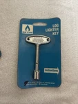 Vintage - Blue Flame Log Lighter Key 1/4" Socket Satin Chrome Finish. Fixed Price $9.50.