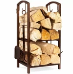 Copper Brown Iron Log Rack Firewood Storage Holder Indoor Fireplace Hearth Pit. Fixed Price $92.88.