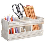 Juvale Farmhouse Decor 3-COMPARTMENT Pencil Holder & Desk Organizer Wood. Fixed Price $27.70.