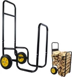 Firewood Log Cart Carrier,outdoor & Indoor Steel W/wheels For Pit. Fixed Price $41.39.
