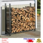 4' Heavy Duty Firewood Rack With Cover Outdoor Log Holder Steel Storage Stand. Fixed Price $104.90.
