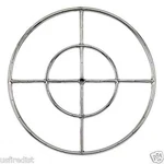 Size: 18" - Double Ring Burner Stainless Steel Fireglass Fireplace Firepit. Fixed Price $65.00.