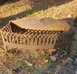 Antique Cast Iron Fireplace Basket Grate Coal Box Wood Log Holder Insert. Fixed Price $50.00.
