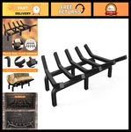 Heavy Duty Fireplace Grate Log Holder - Solid Steel Firewood Rack For Indoor/out. Fixed Price $139.99.