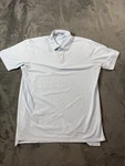 Peter Millar Polo Shirt Mens Large Blue Summer Comfort Geometric Golf MF23EK59S. Fixed Price $29.99.