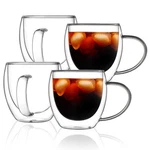 Cnglass 12OZ 4-PACK Double Walled Coffee Mugs Insulated Handle Clear Espre. Fixed Price $71.65.