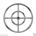 Size: 12" - Double Ring Burner Stainless Steel Fireglass Fireplace Firepit. Fixed Price $55.00.