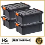 Iris 12 Gal Heavy Duty Stackable Storage Tote 4 Pack. Fixed Price $66.99.